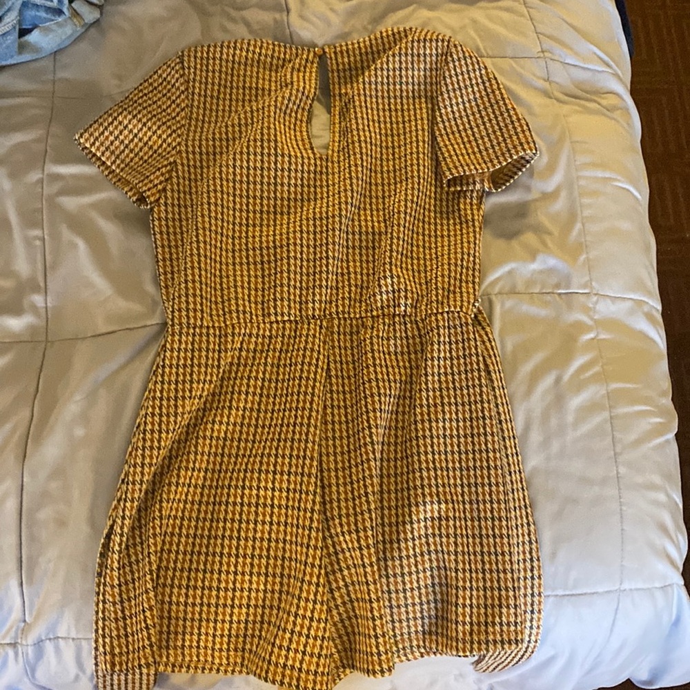 Zara Plaid Brown Romper (Size Small)
